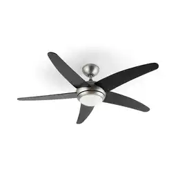 Netto Marken-Discount Bolero 2-in-1-Deckenventilator 134cm Leuchte 55W Fernbedienung schwarz Angebot