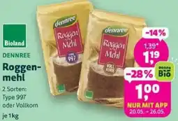 Biomarkt DENNREE Roggenmehl Angebot