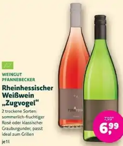 Biomarkt WEINGUT PFANNEBECKER Rheinhessischer Weißwein ,,Zugvogel" Angebot
