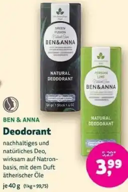 Biomarkt BEN & ANNA Deodorant Angebot