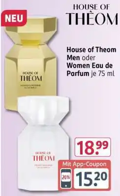 Rossmann House of Theom Men oder Women Eau de Parfum je 75 ml Angebot