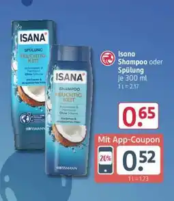 Rossmann Isana Shampoo oder Spülung Angebot