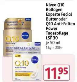 Rossmann Nivea Q10 Kollagen Experte Facial Butter oder Q10 Anti-Falten Power Tagespflege LSF 30 Angebot