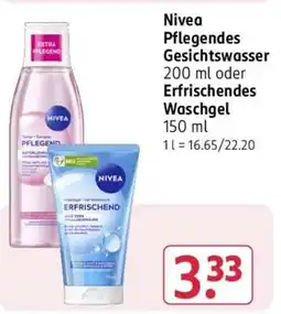 Rossmann Nivea Pflegendes Gesichtswasser 200 ml oder Erfrischendes Waschgel 150 ml Angebot