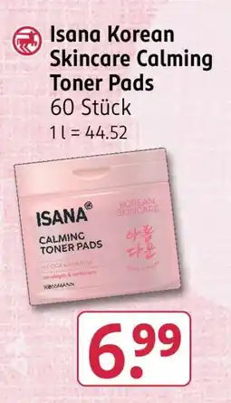 Rossmann Isana Korean Skincare Calming Toner Pads Angebot