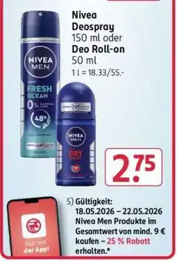 Rossmann Nivea Deospray Angebot