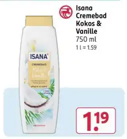 Rossmann ISANA Cremebad Kokos & Vanille Angebot