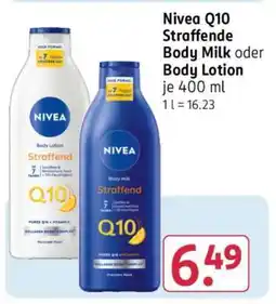 Rossmann Nivea Q10 Straffende Body Milk oder Body Lotion Angebot