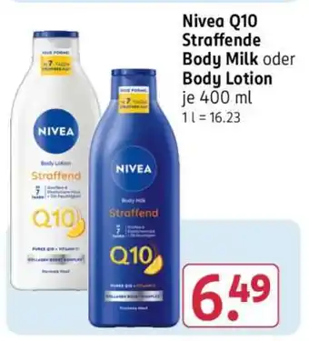Rossmann Nivea Q10 Straffende Body Milk oder Body Lotion Angebot