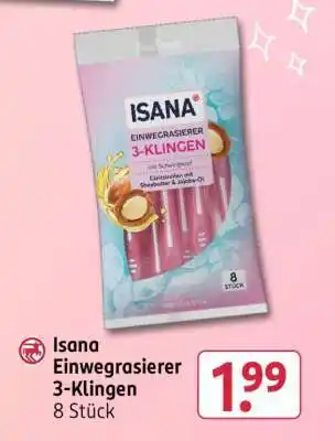 Rossmann Isana Einwegrasierer 3-Klingen Angebot
