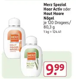 Rossmann Merz Spezial Haar Activ oder Haut Haare Nägel Angebot