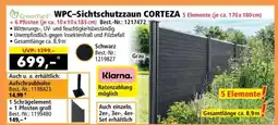Norma WPC-Sichtschutzzaun CORTEZA 5 Elemente (je ca. 170 x 180 cm) + 6 Pfosten (je ca. 10 x 10 x 185 cm) Angebot