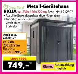 Norma Metall-Gerätehaus RIOJA Angebot