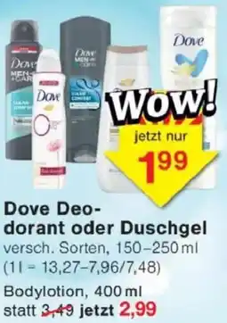 Jawoll Dove Deodorant oder Duschgel Angebot