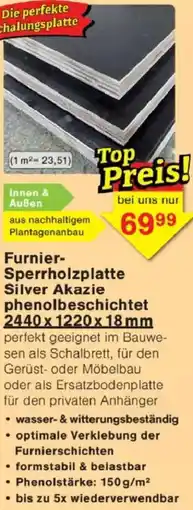 Jawoll Furnier Sperrholzplatte Silver Akazie phenolbeschichtet Angebot