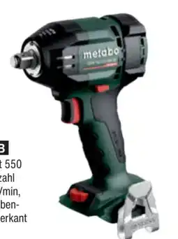 toom Baumarkt Metabo Akku-Schlagschrauber SSW 18 LTX 550 BL Angebot