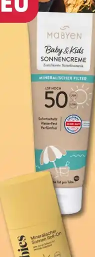 Rossmann Mabyen Baby & Kids Sonnencreme Mineralischer Filter LSF 50 Angebot
