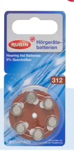 Rossmann Rubin Hörgeräte Batterien Angebot