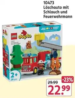 Rossmann LEGO duplo 10473 Löschauto mit Schlauch und Feuerwehrmann Angebot