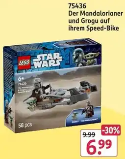 Rossmann LEGO STAR WARS 75436 Der Mandalorianer und Grogu auf ihrem Speed-Bike Angebot