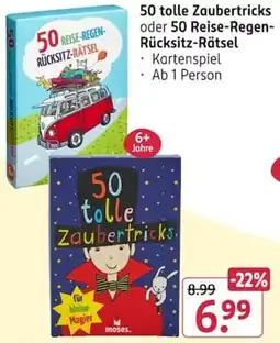 Rossmann 50 tolle Zaubertricks oder 50 Reise-Regen Rücksitz-Rätsel Angebot