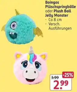 Rossmann Boingos Plüschspringbälle oder Plush Ball Jelly Monster Angebot