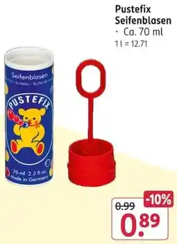 Rossmann Pustefix Seifenblasen Angebot