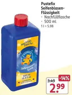 Rossmann Pustefix Seifenblasen Flüssigkeit Angebot
