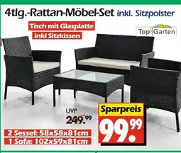 Wreesmann 4tlg.-rattan-möbel-set inkl. sitzpolster Angebot