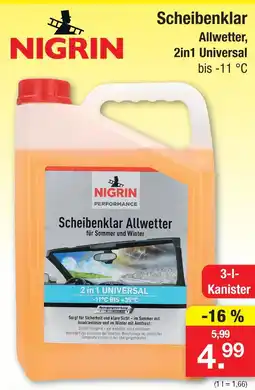 Zimmermann Nigrin scheibenklar allwetter 2in1 universal Angebot