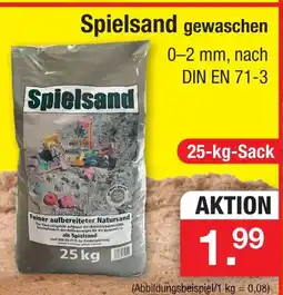 Zimmermann Spielsand gewaschen Angebot
