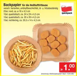 Zimmermann Quickpack backpapier für die heißluftfritteuse Angebot