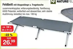 Zimmermann Naturefell feldbett mit alugestänge u. tragetasche Angebot