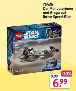 Rossmann Lego star wars der mandalorianer und grogu auf ihrem speed-bike Angebot