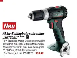 toom Baumarkt Metabo akku-schlagbohrschrauber sb18lbl Angebot