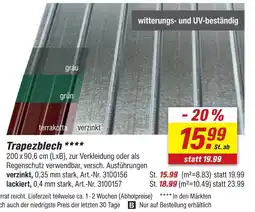 toom Baumarkt Trapezblech verzinkt Angebot