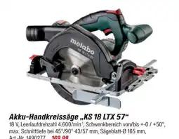 toom Baumarkt Metabo akku-handkreissäge ks 18 ltx 57 Angebot