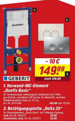 toom Baumarkt Geberit vorwand-wc-element duofix basic Angebot