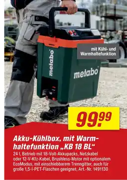 toom Baumarkt Metabo akku-kühlbox kb 18 bl Angebot