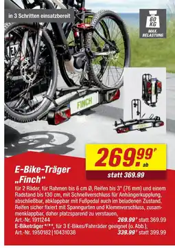 toom Baumarkt Finch e-bike-träger finch für 2 räder Angebot