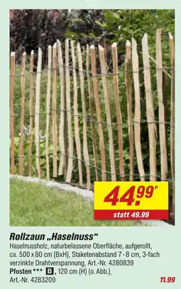 toom Baumarkt Rollzaun haselnuss Angebot
