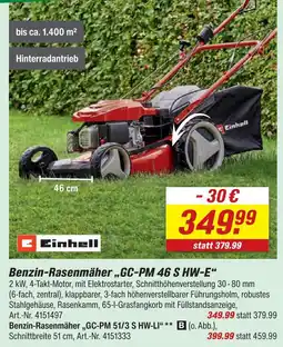 toom Baumarkt Einhell benzin-rasenmäher gc-pm 46 s hw-e Angebot