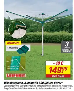 toom Baumarkt Leifheit wäschespinne linomatic 600 deluxe cover Angebot