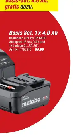 toom Baumarkt Metabo basis set, 1 x 4,0 ah Angebot
