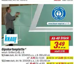 toom Baumarkt Knauf gipskartonplatte 9,5 mm stark Angebot