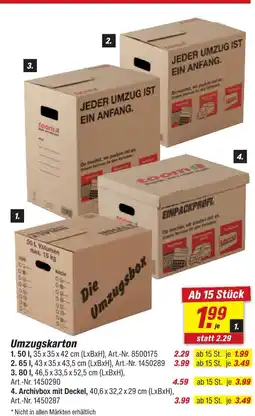 toom Baumarkt Umzugskarton 50 l Angebot