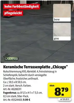 Hagebau Mr. gardener keramische terrassenplatte 'chicago' - bone Angebot