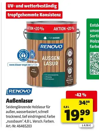Hagebau Renovo außenlasur Angebot