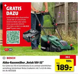 Hagebau Bosch akku-rasenmäher rotak 18v-32 Angebot
