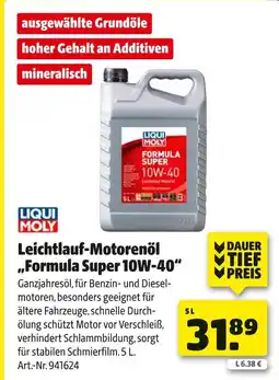 Hagebau Liqui moly leichtlauf-motorenöl „formula super 10w-40“ Angebot